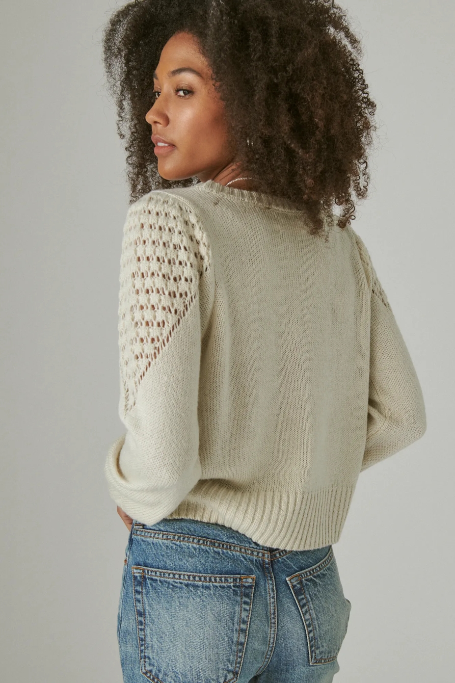 TEXTURED DOT CREW NECK SWEATER, image 4