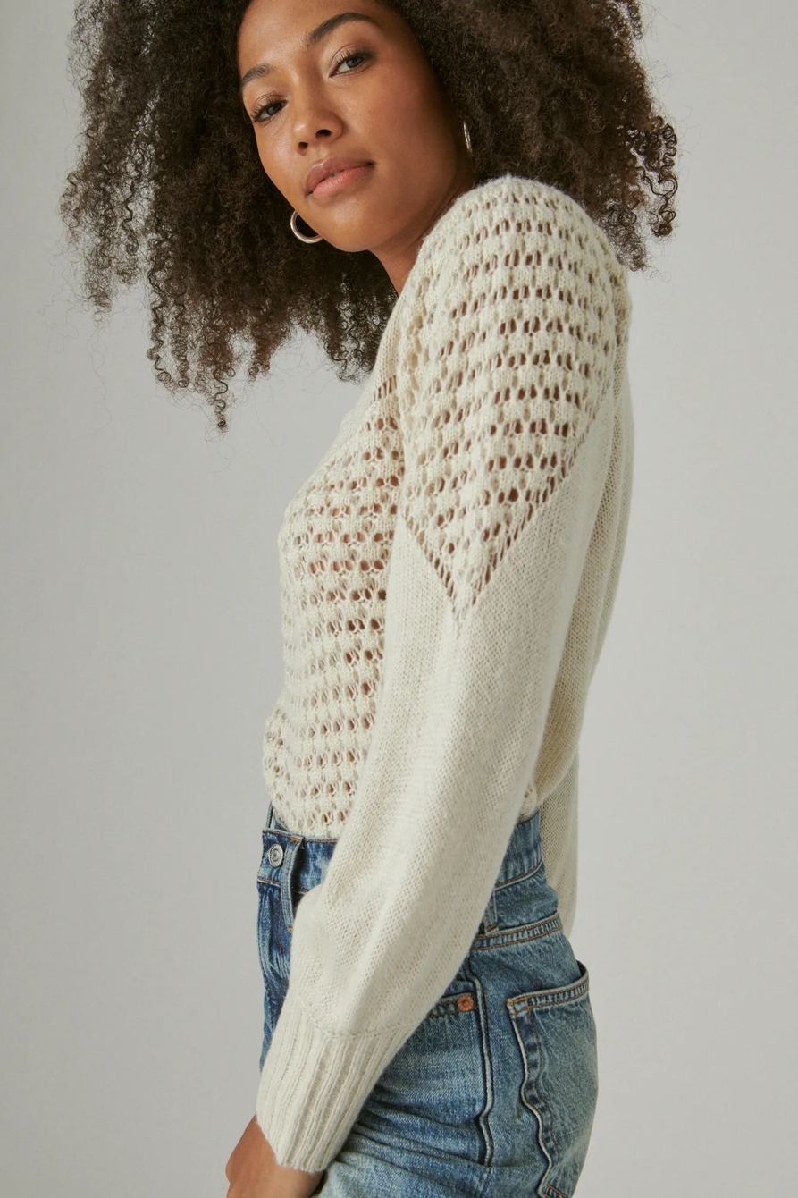 TEXTURED DOT CREW NECK SWEATER, image 5