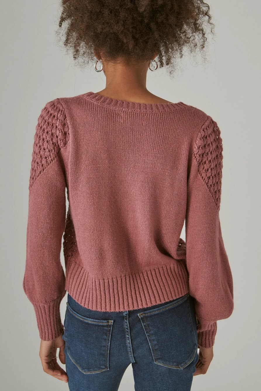 TEXTURED DOT CREW NECK SWEATER, image 4