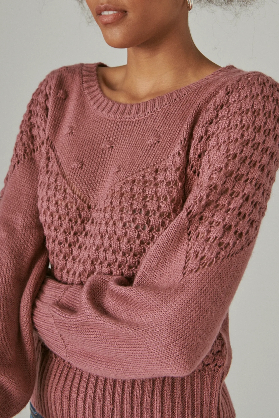 TEXTURED DOT CREW NECK SWEATER, image 5