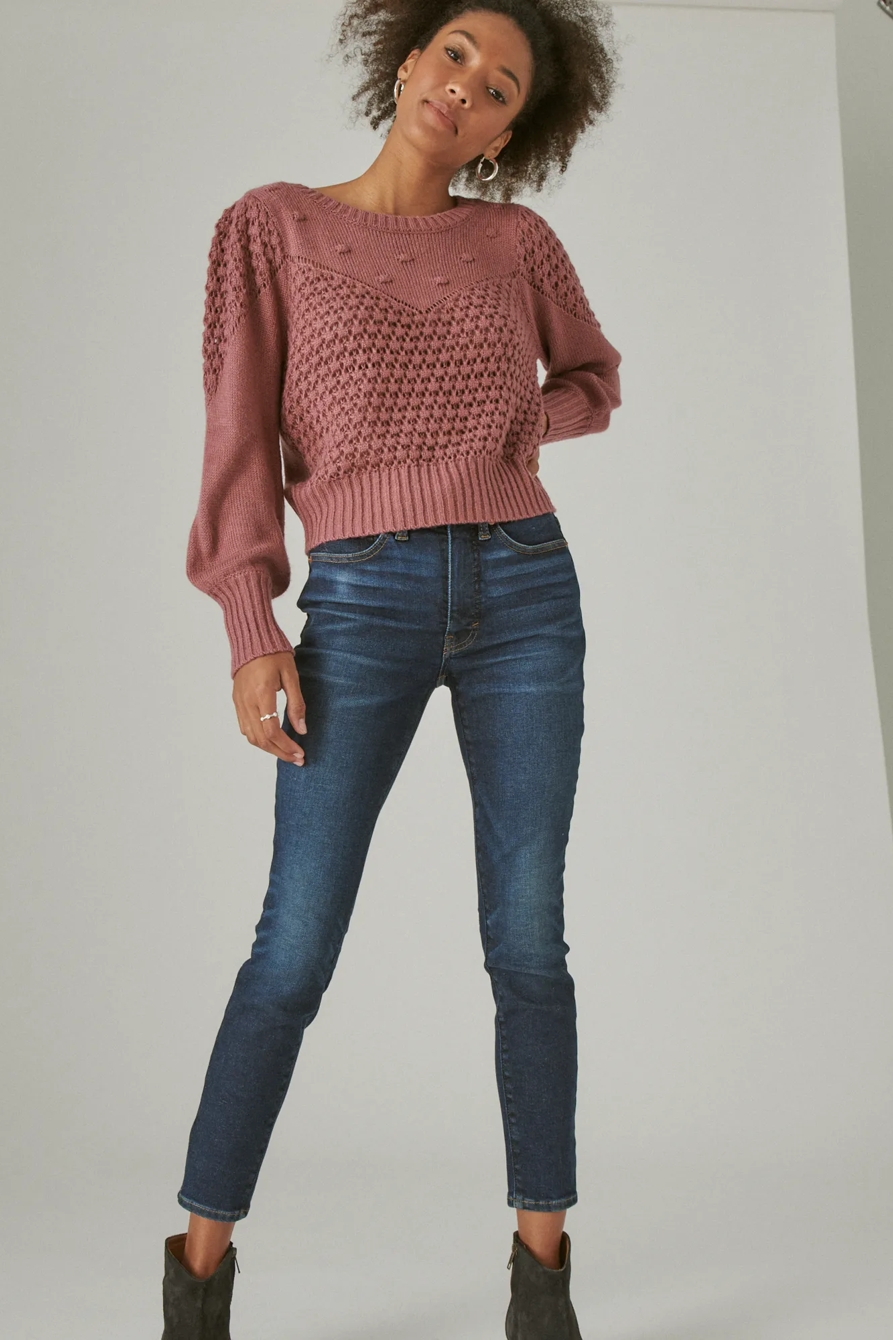 TEXTURED DOT CREW NECK SWEATER, image 6