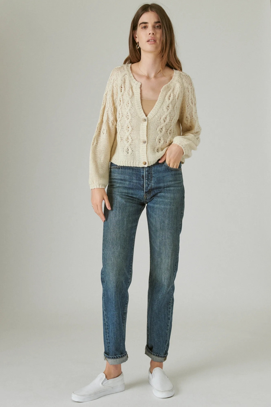 TEXTURED V NECK CARDIGAN, image 2