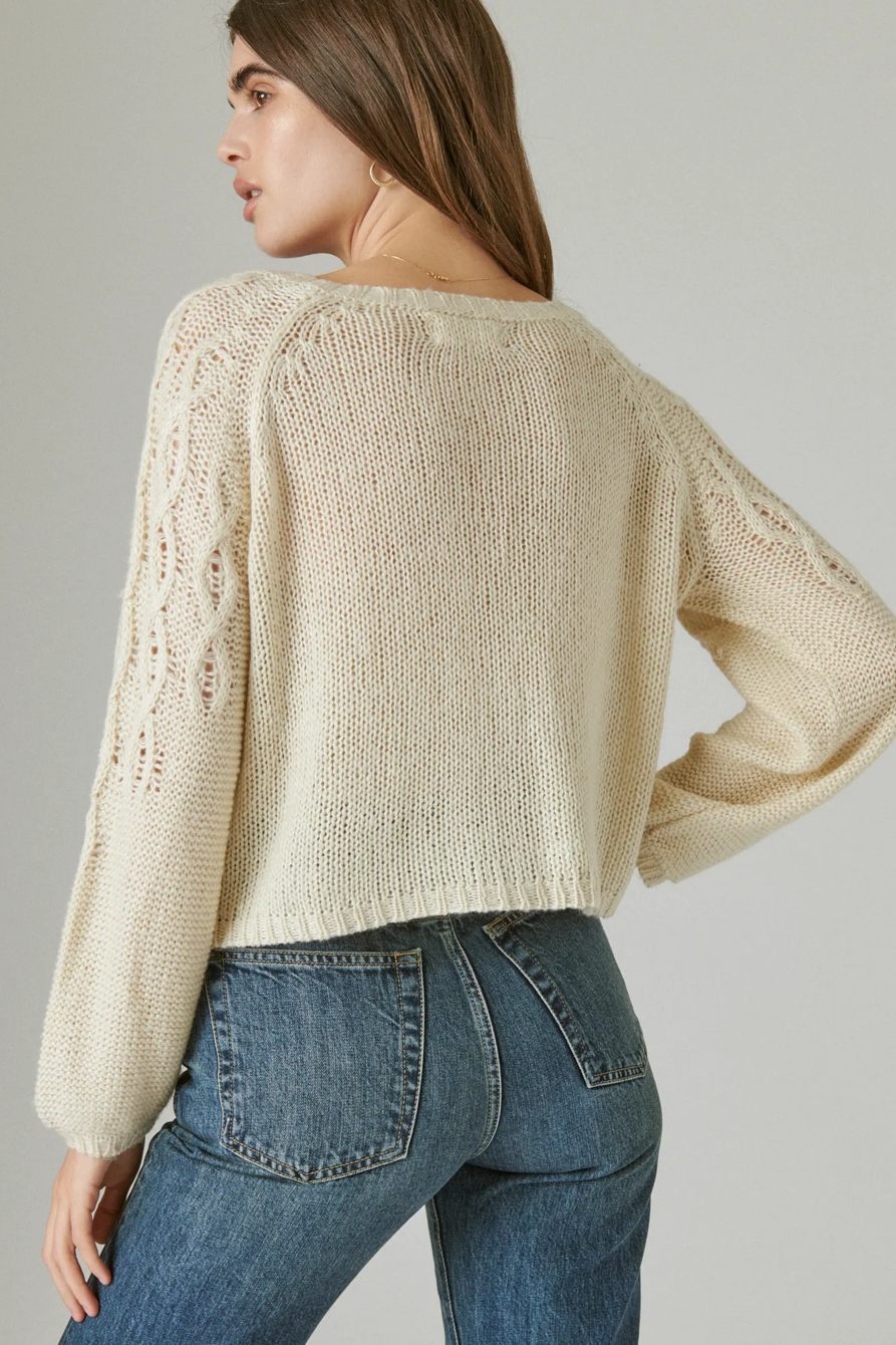 TEXTURED V NECK CARDIGAN, image 4