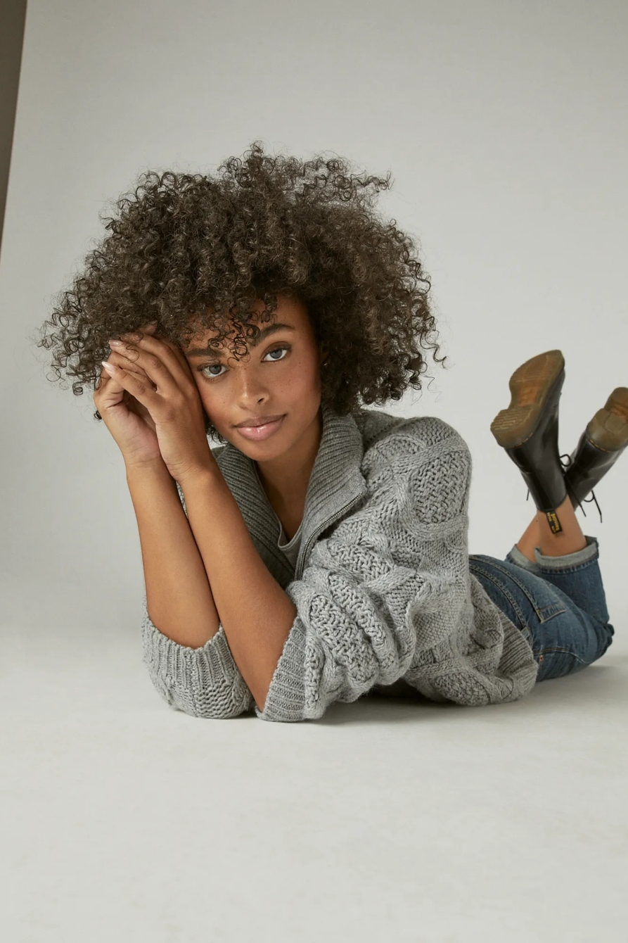 CABLE SWEATER HALF ZIP, image 6