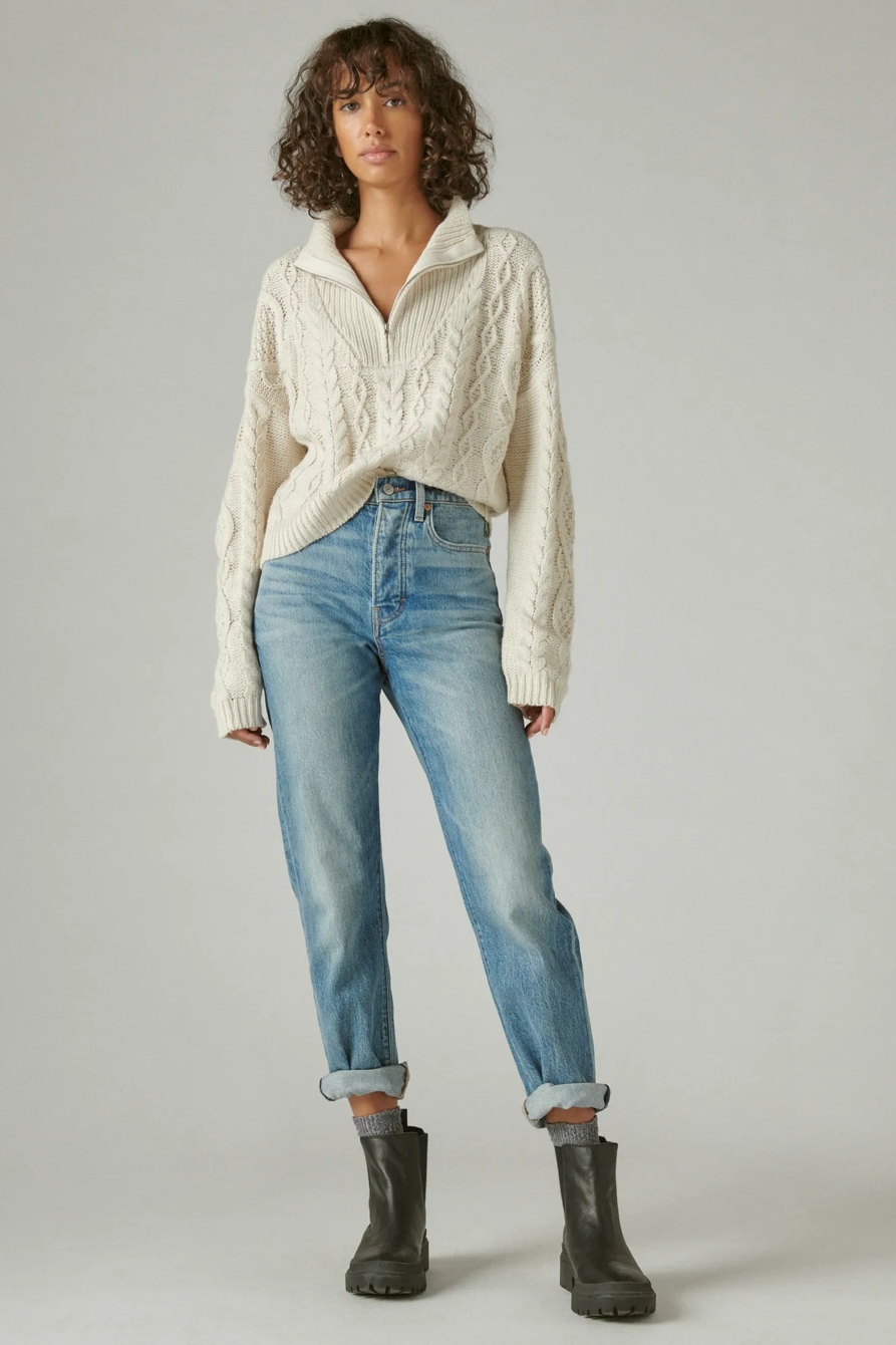 CABLE SWEATER HALF ZIP, image 2