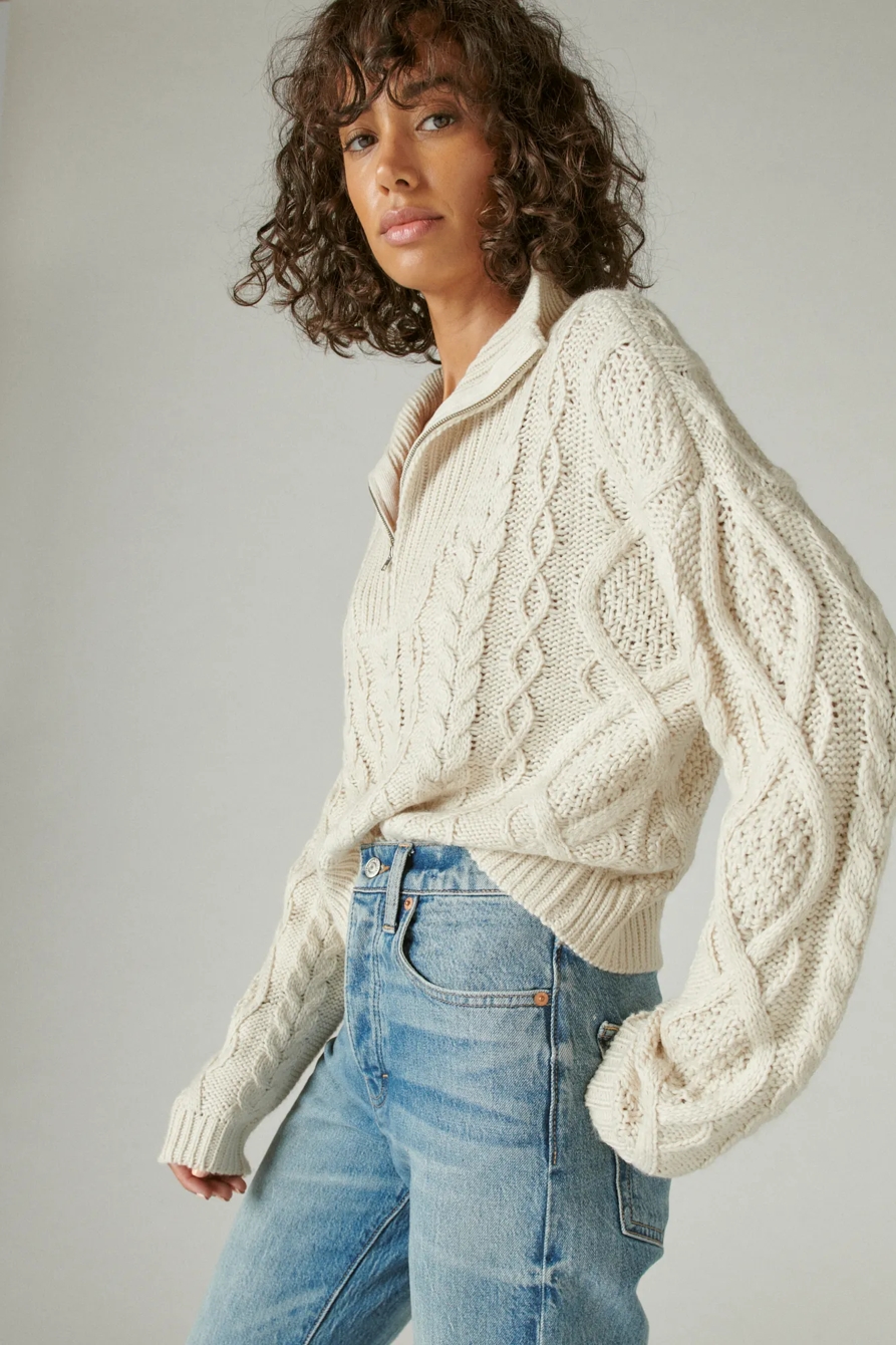 CABLE SWEATER HALF ZIP, image 3