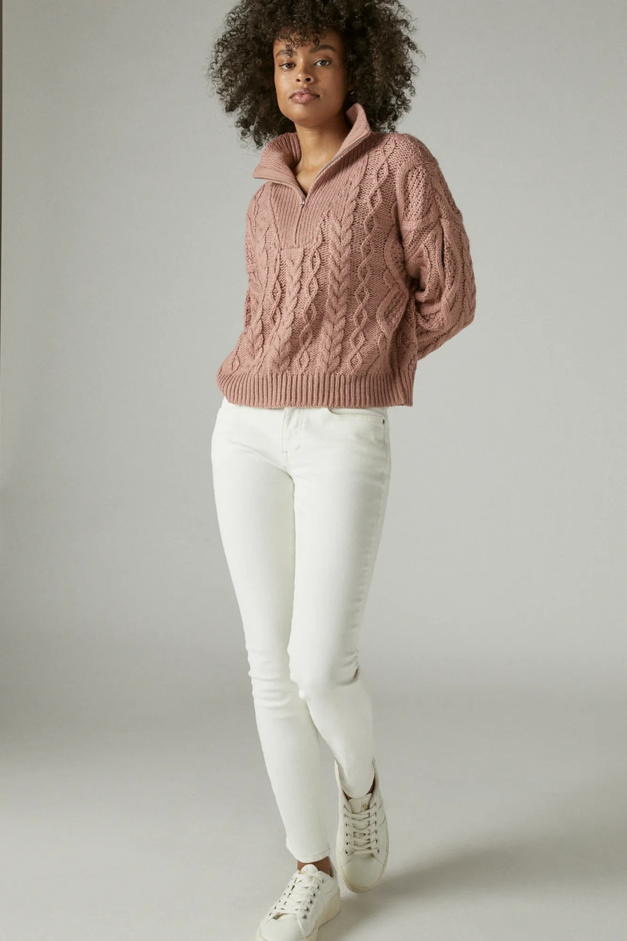 CABLE SWEATER HALF ZIP, image 2