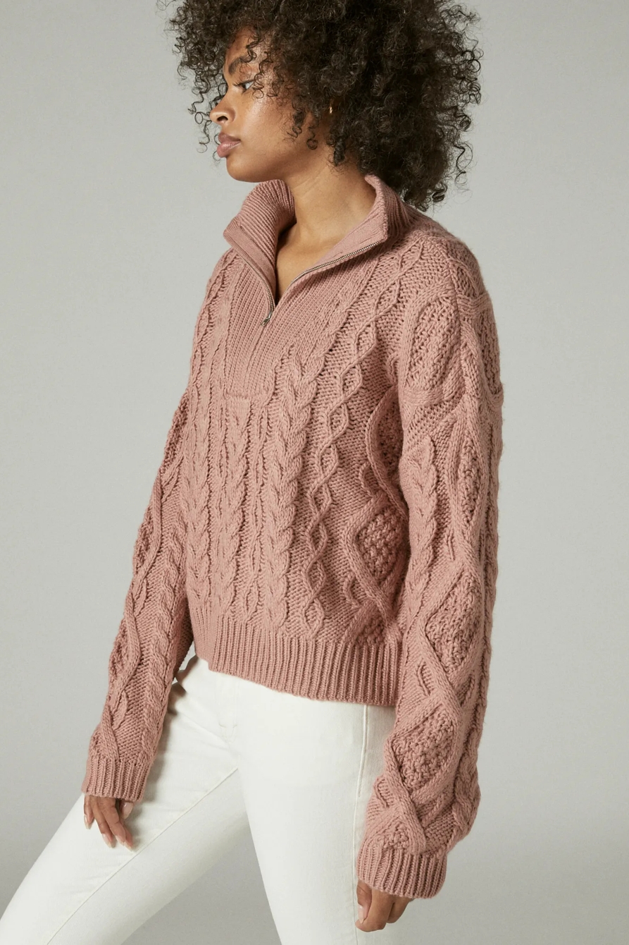 CABLE SWEATER HALF ZIP, image 3