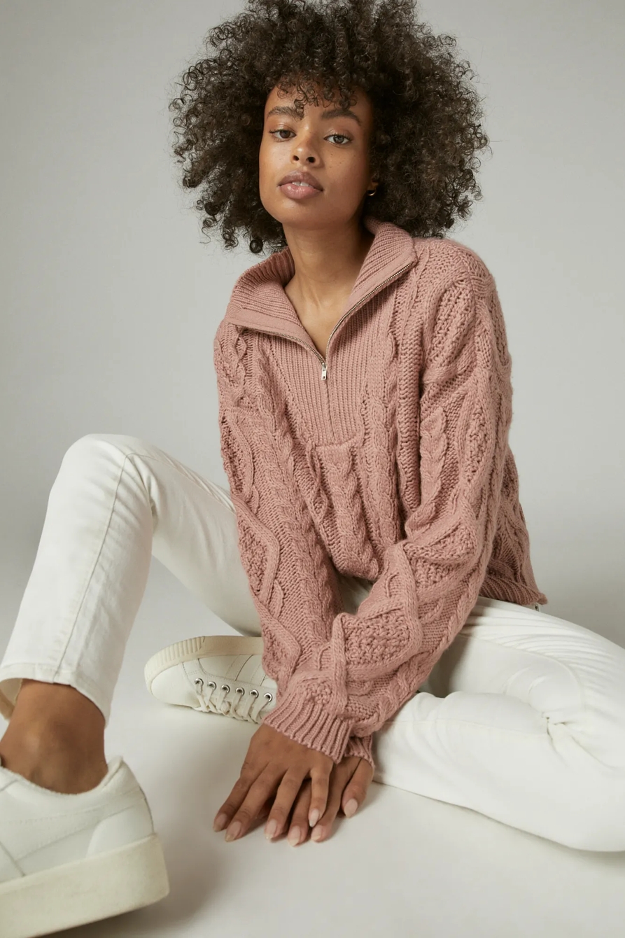 CABLE SWEATER HALF ZIP, image 6