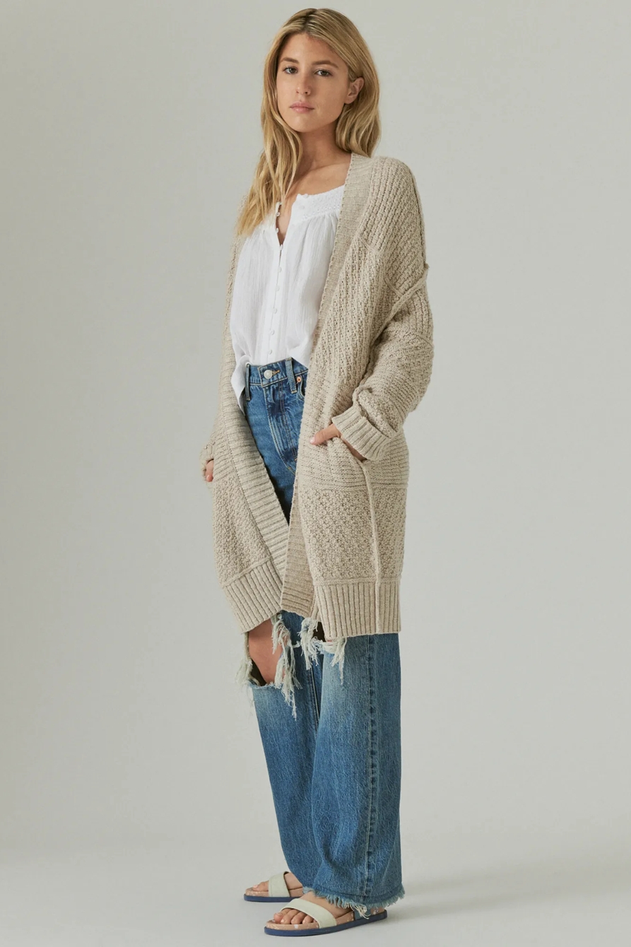 LONG TEXTURED CARDIGAN, image 2