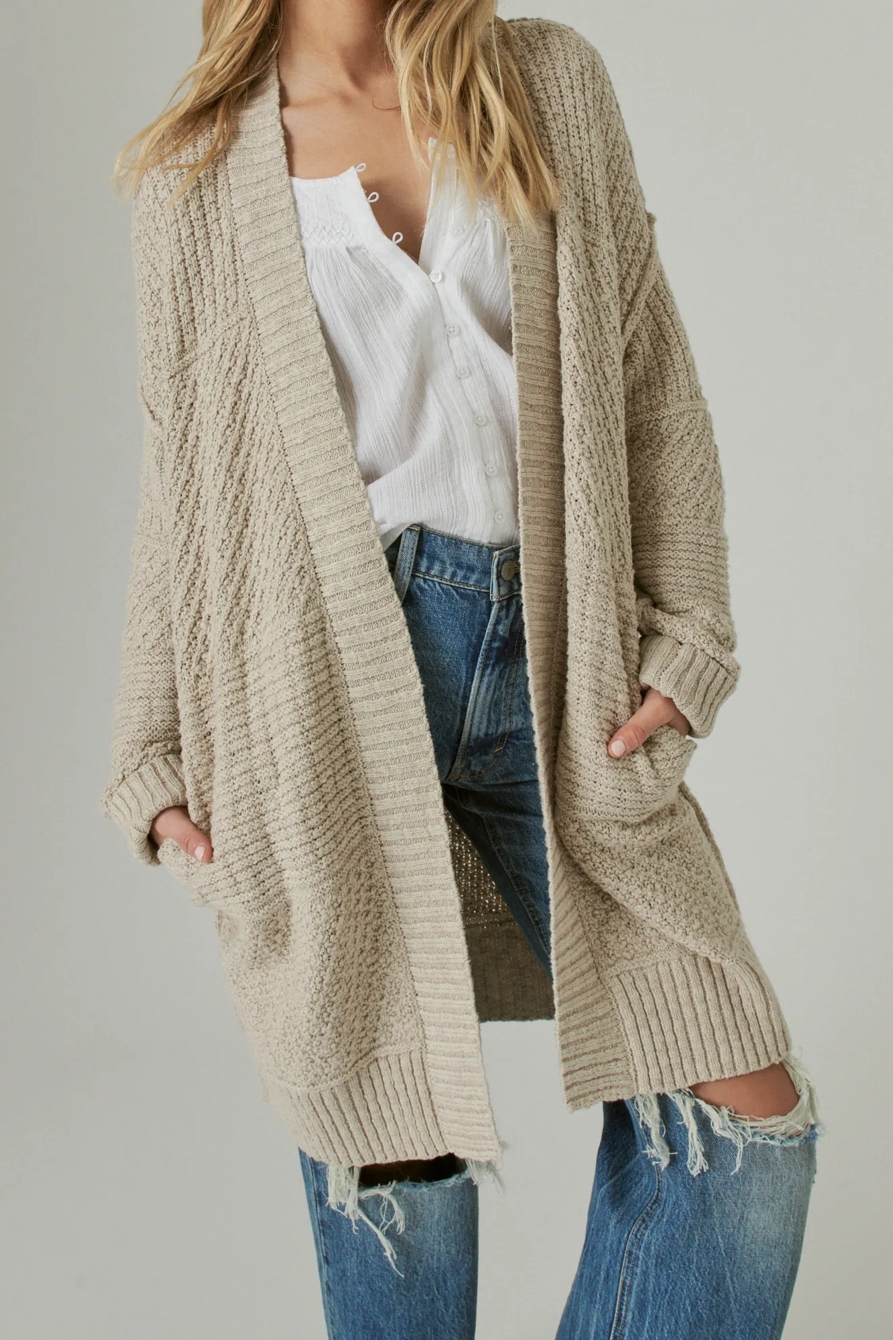 LONG TEXTURED CARDIGAN, image 4
