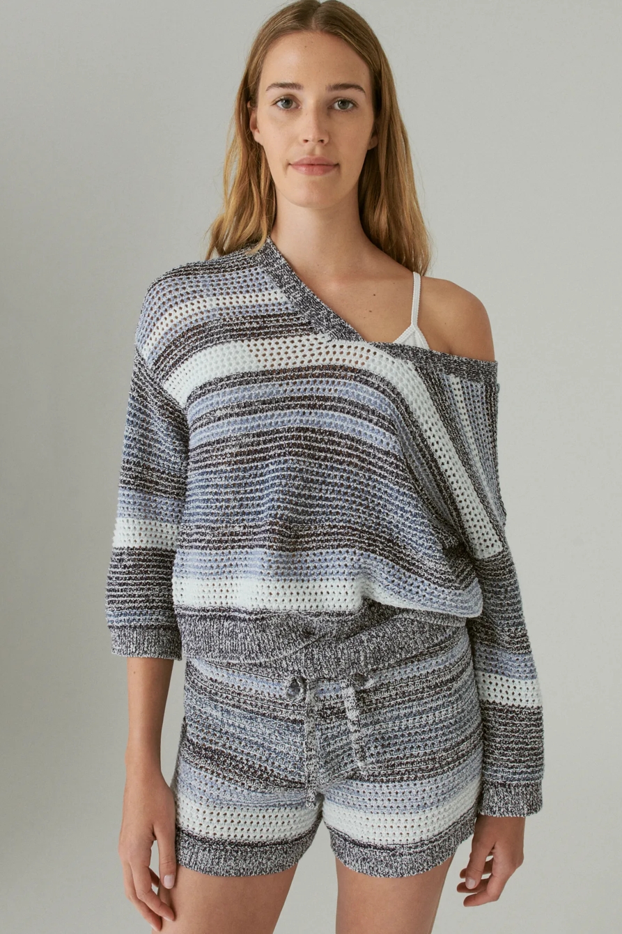 TEXTURED STRIPED OVERSIZED PULLOVER, image 2
