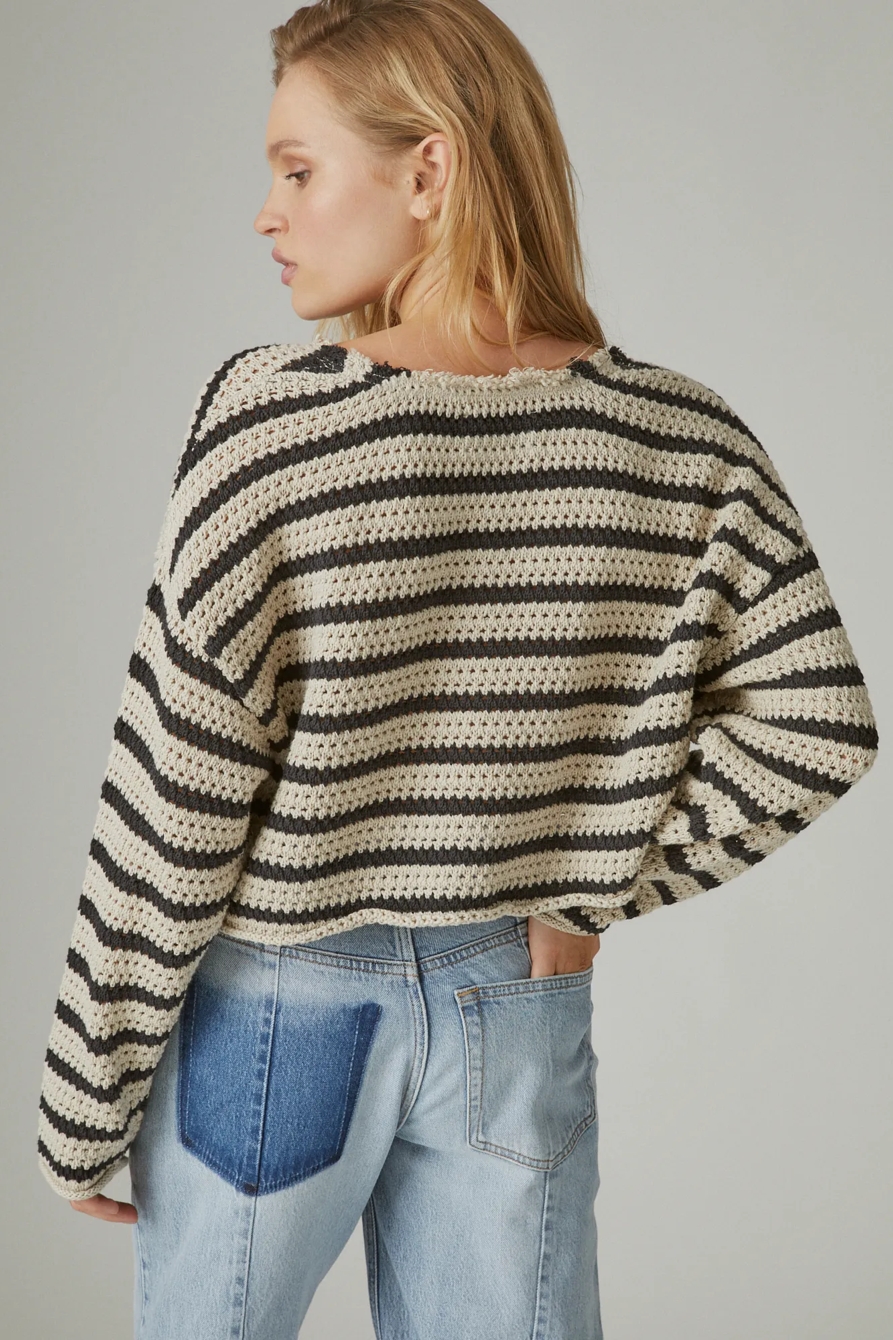 POINTELLE STRIPE SWEATER, image 3