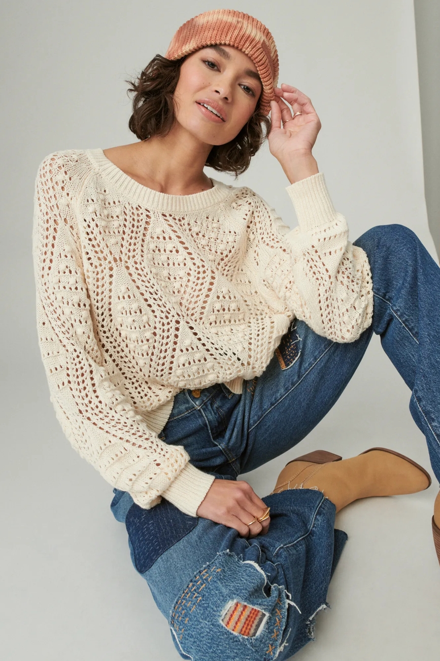 OPEN STITCH PULLOVER SWEATER, image 1