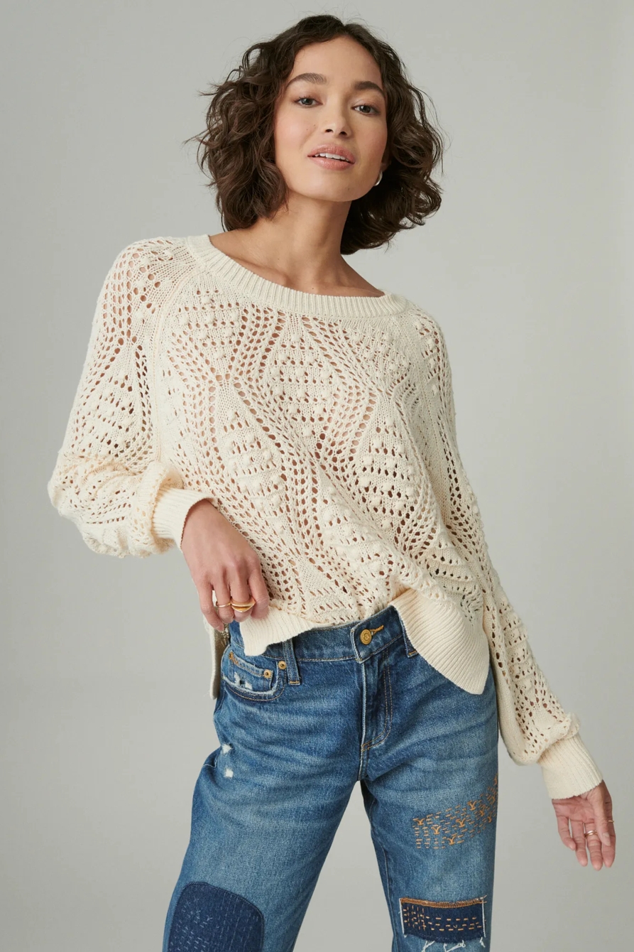 OPEN STITCH PULLOVER SWEATER, image 2