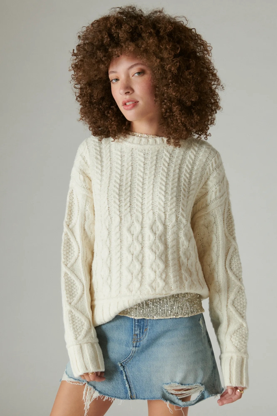 CABLE CREW SWEATER, image 2