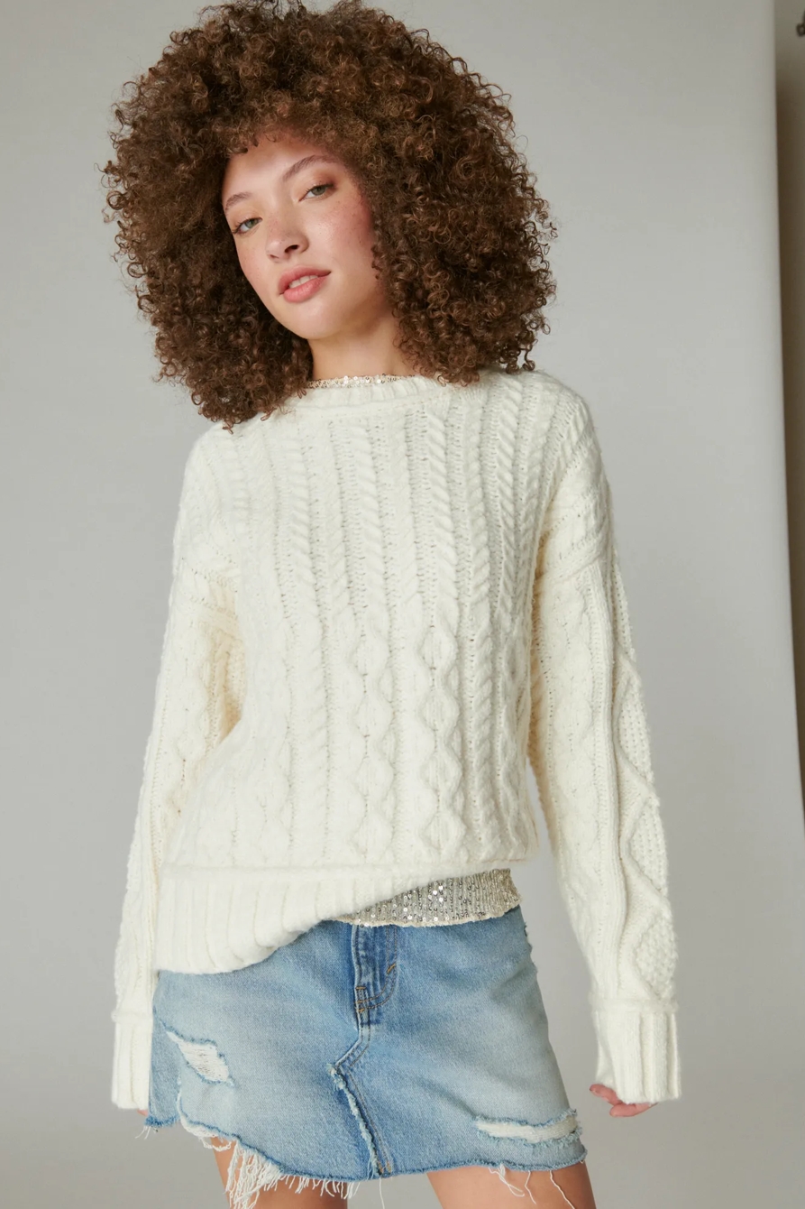 CABLE CREW SWEATER, image 5