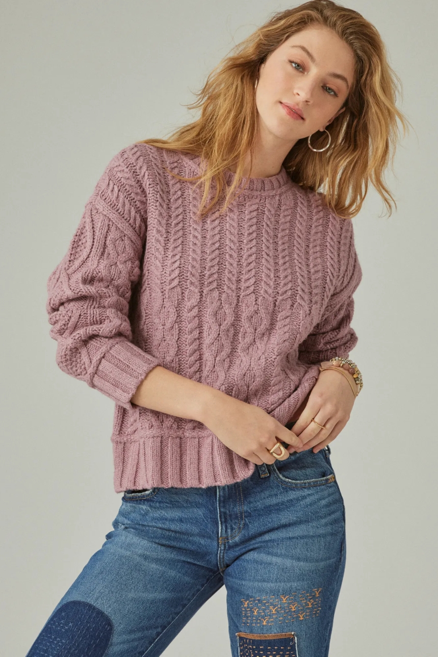 CABLE CREW SWEATER, image 2