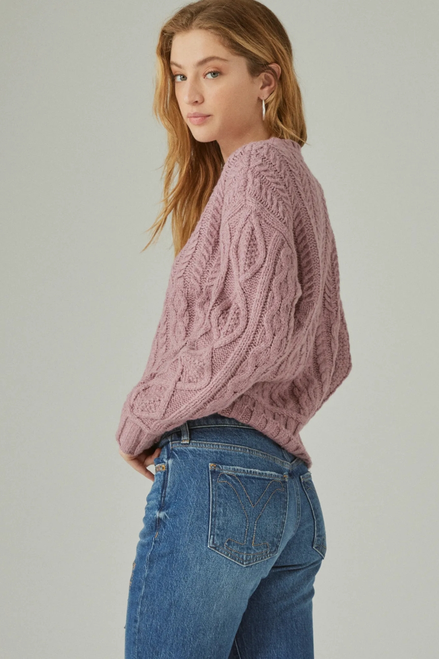 CABLE CREW SWEATER, image 3