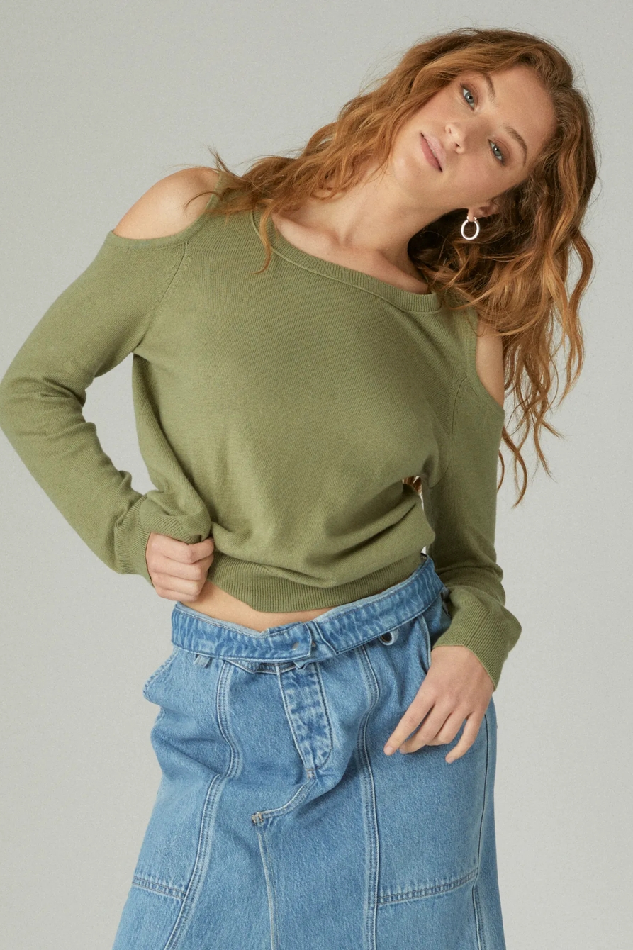 CLOUD SOFT COLD SHOULDER SWEATER, image 4