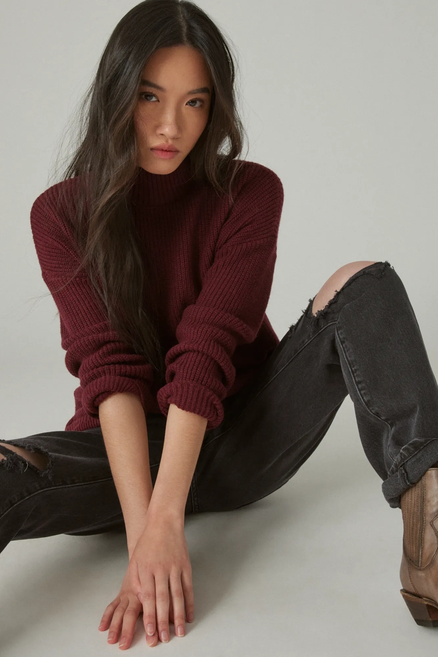 CLOUD SOFT CABLE MOCK NECK TUNIC, image 4