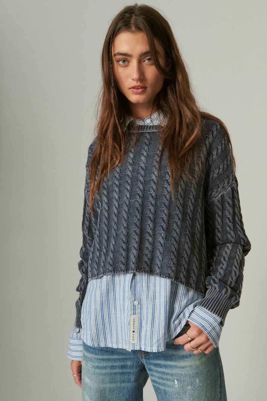 CABLE CREW SWEATER, image 2