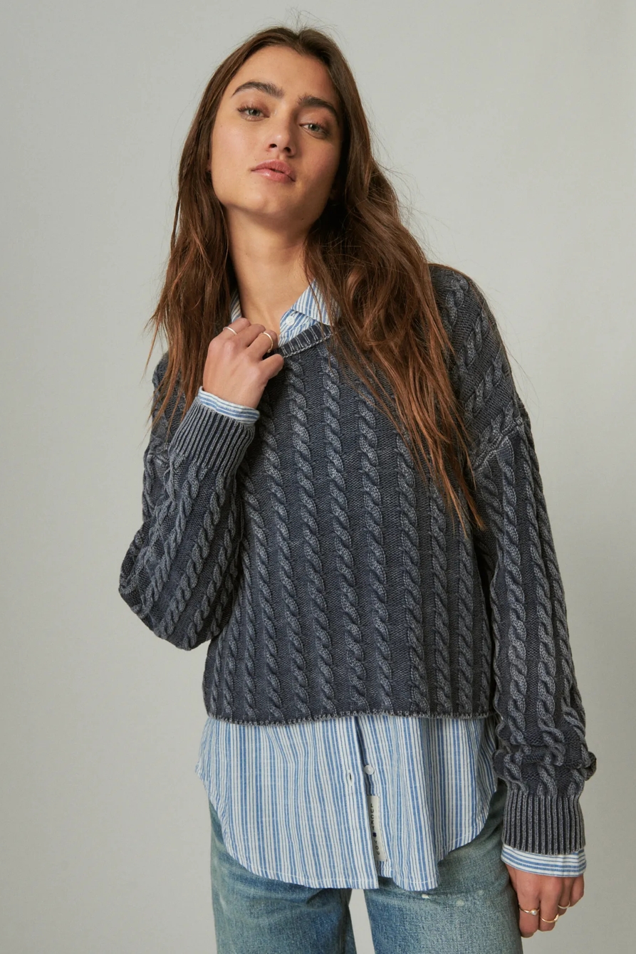 CABLE CREW SWEATER, image 5