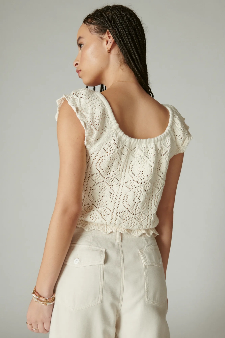 FLUTTER SLEEVE KNIT PULLOVER, image 3
