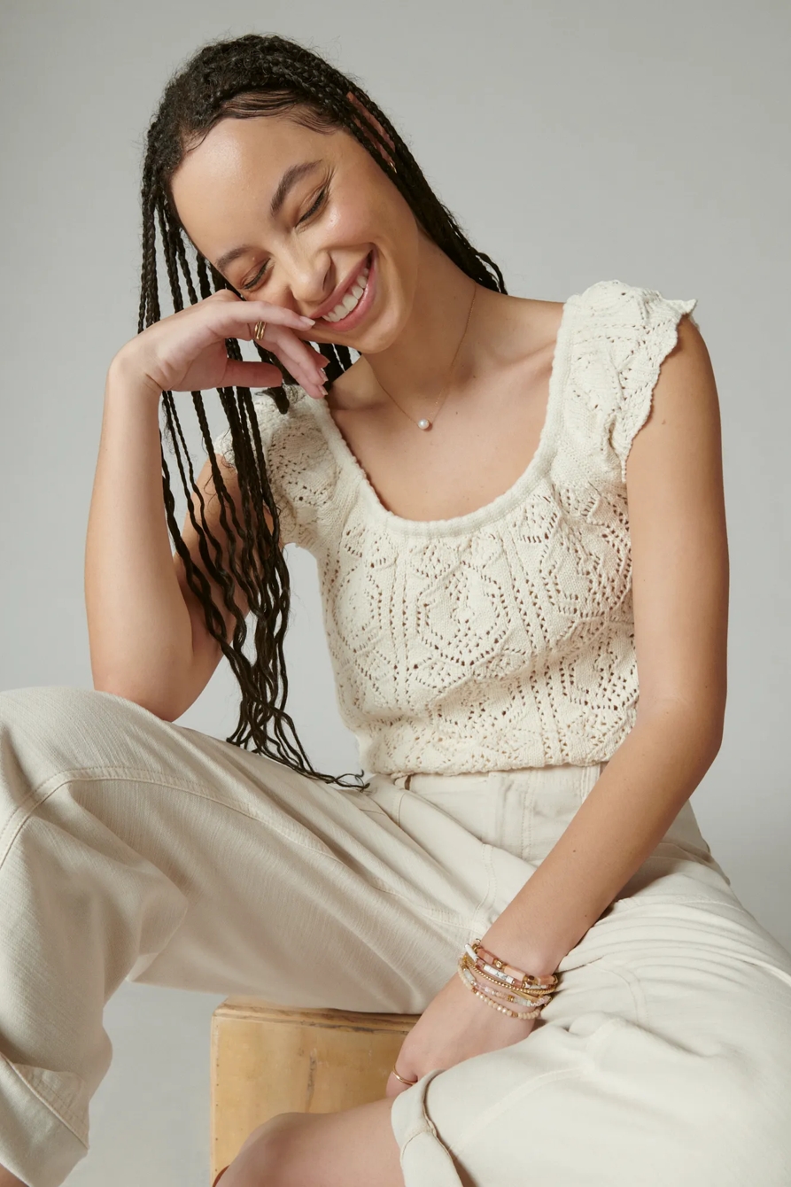 FLUTTER SLEEVE KNIT PULLOVER, image 4