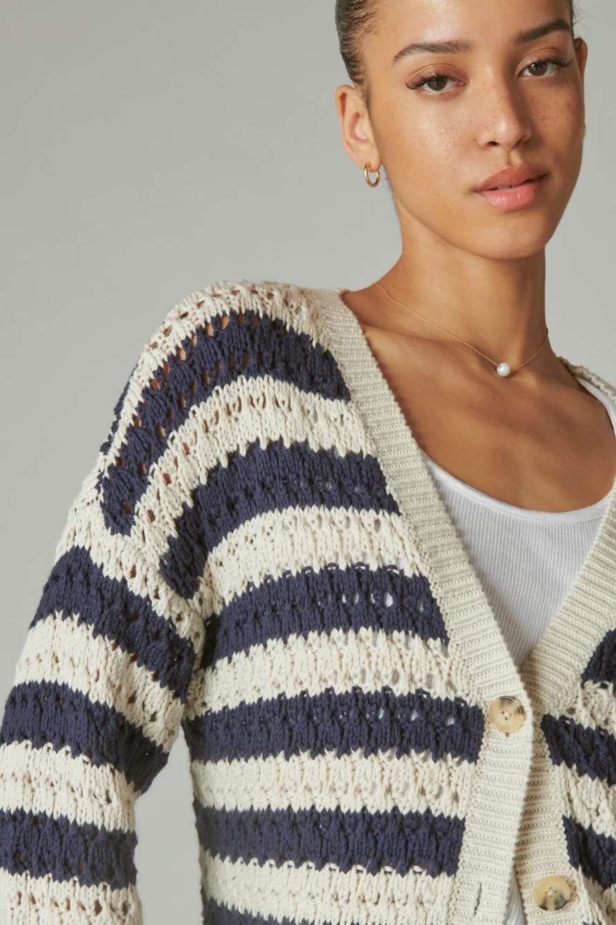 BUTTON FRONT KNIT CARDIGAN | Lucky Brand