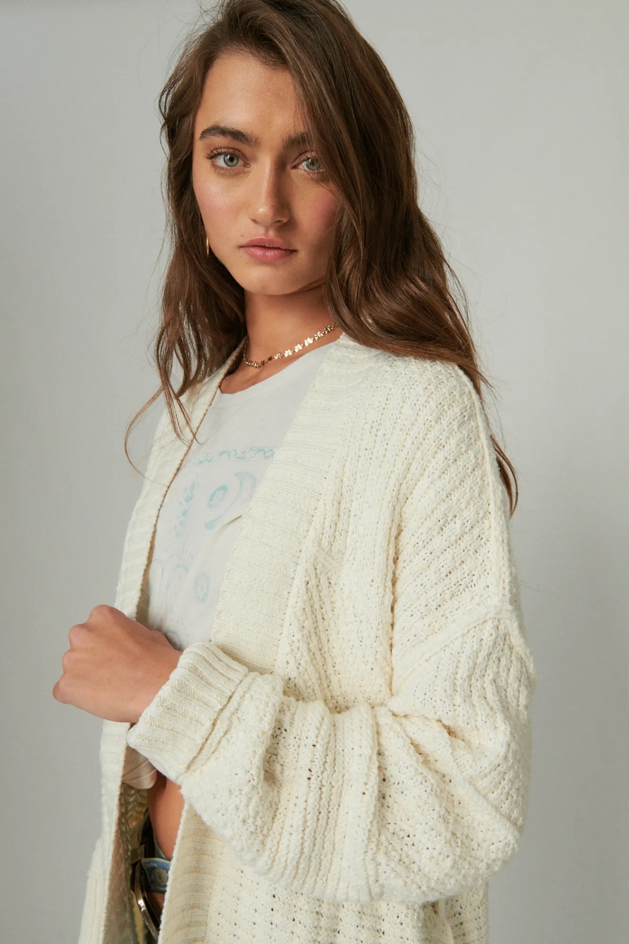 LONG TEXTURED CARDIGAN, image 4