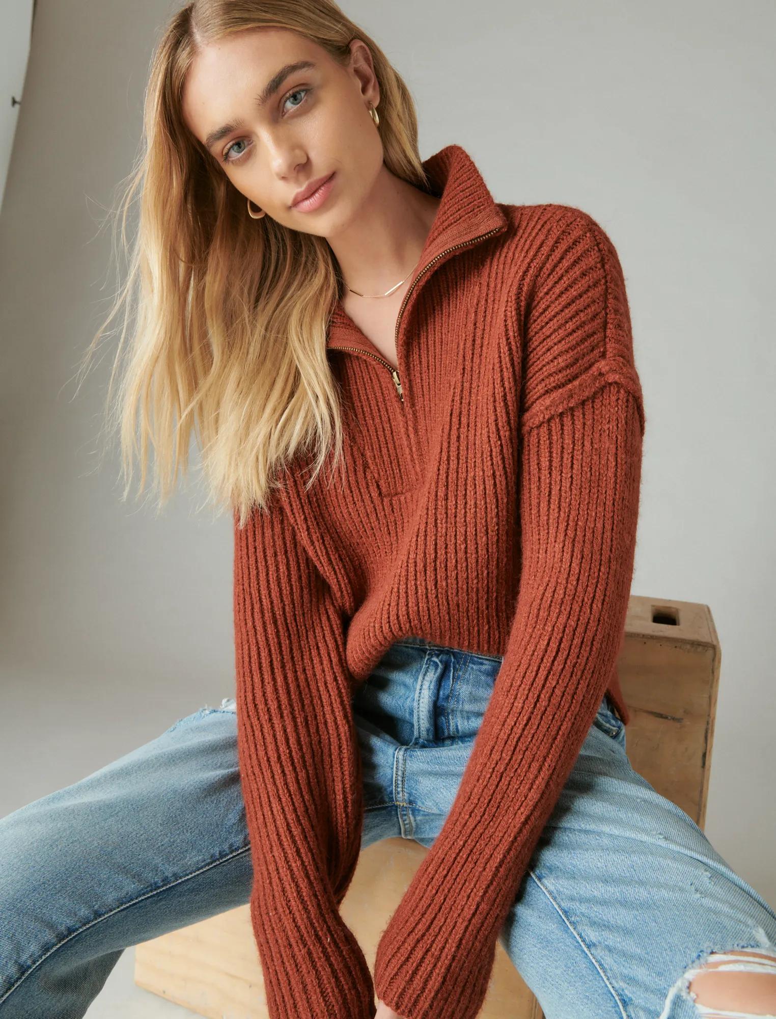 HALF ZIP PULLOVER SWEATER | Lucky Brand