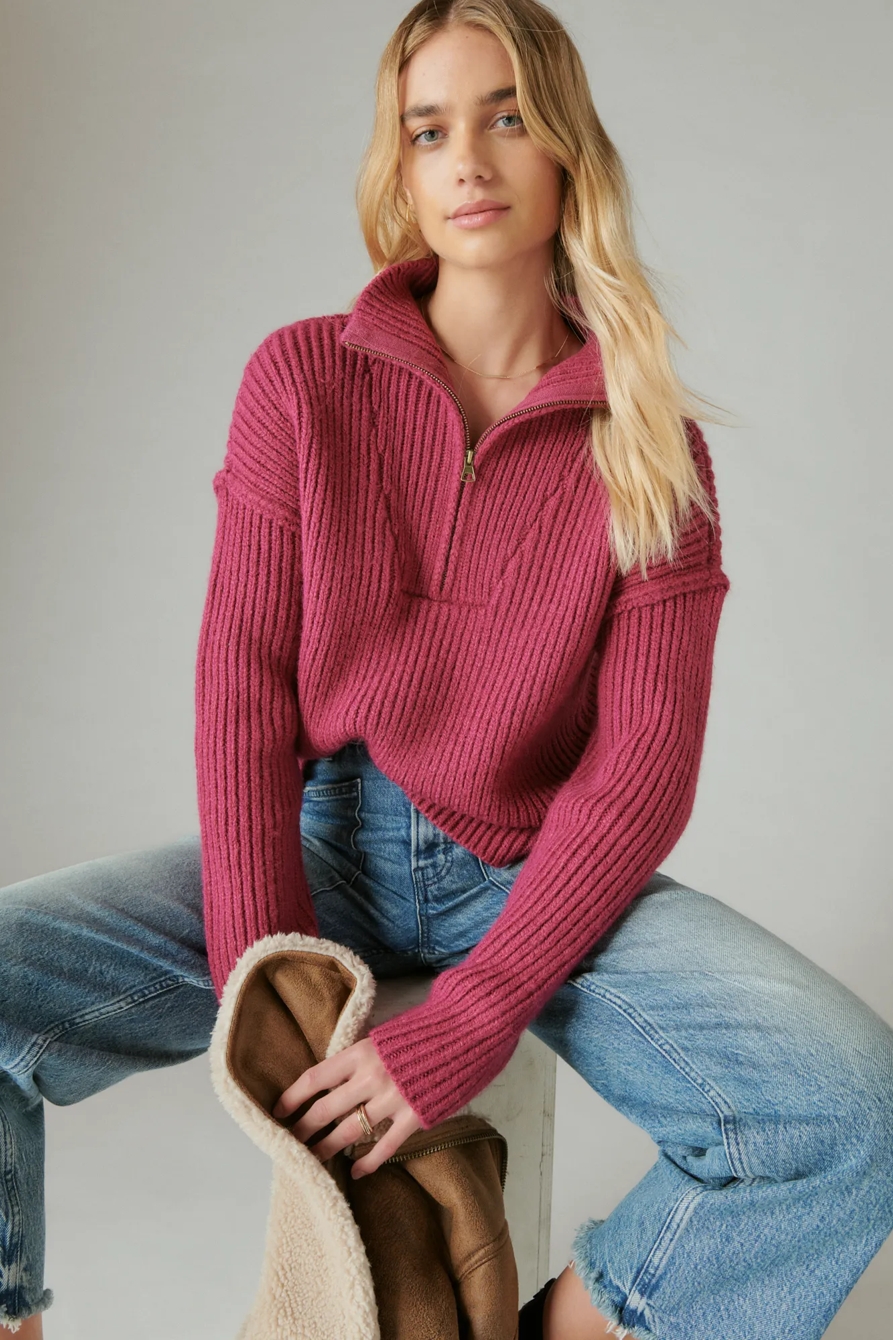 HALF ZIP PULLOVER SWEATER | Lucky Brand