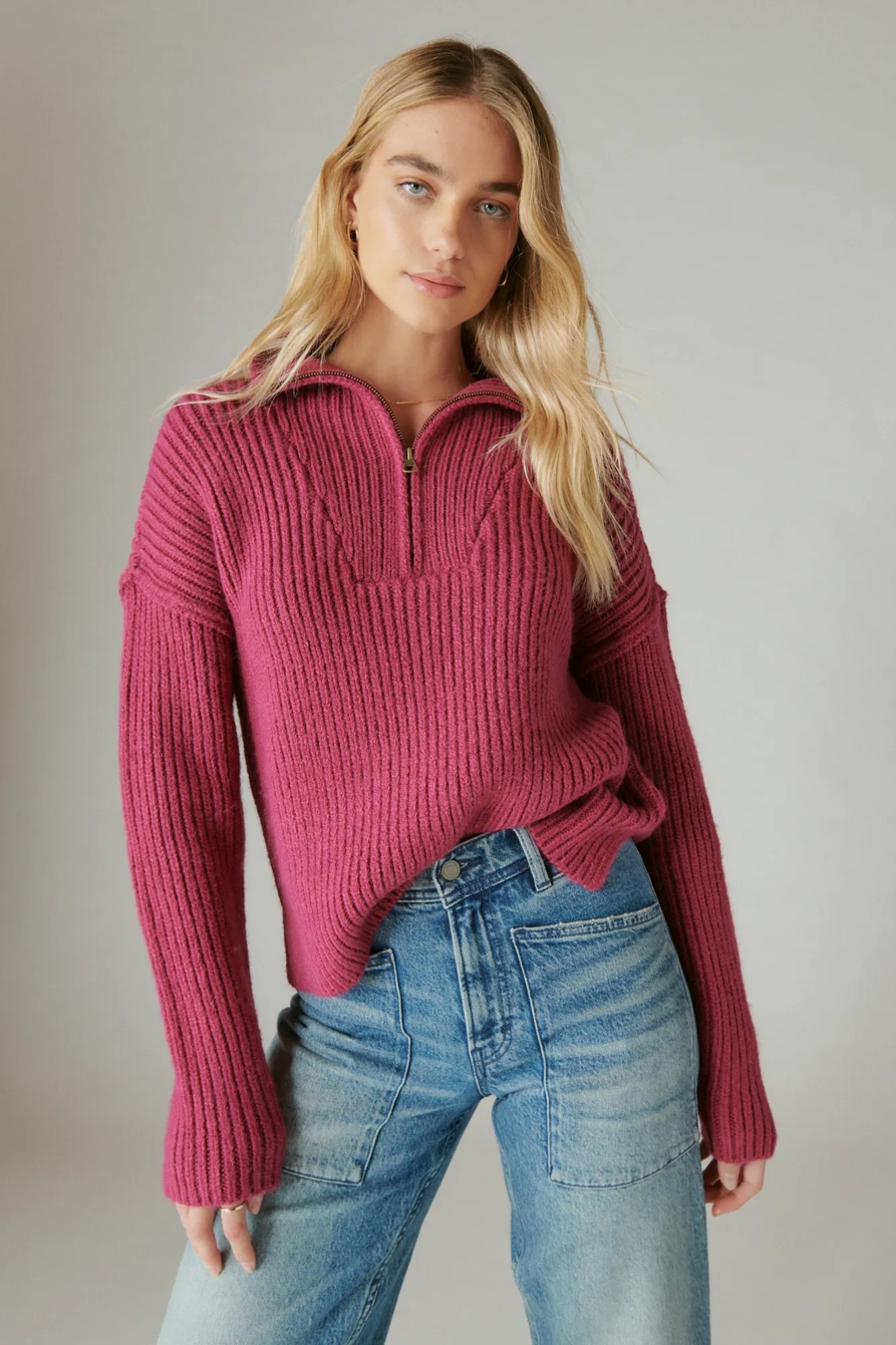 HALF ZIP PULLOVER SWEATER | Lucky Brand