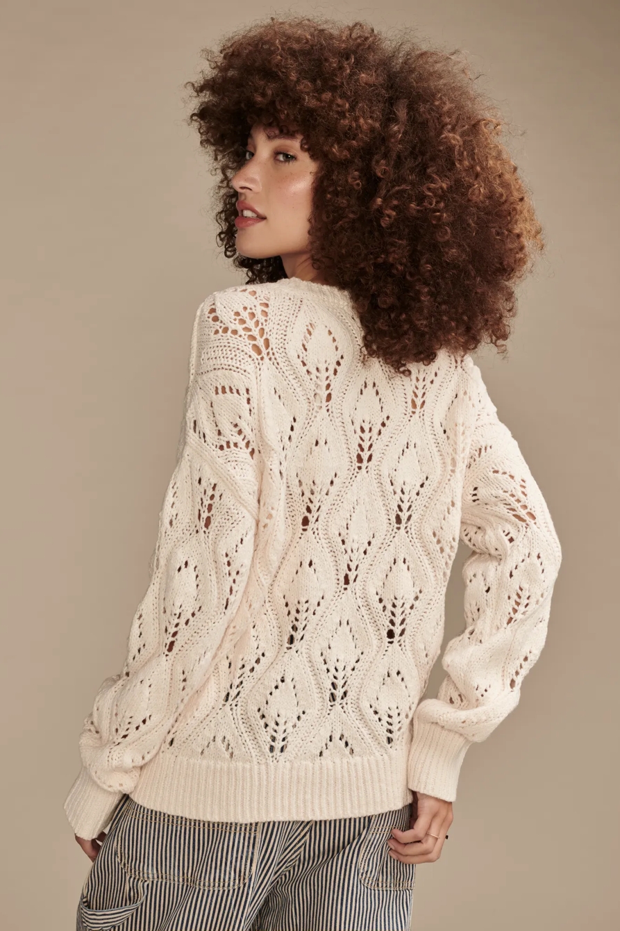OPEN STITCH BUTTON FRONT CARDIGAN, image 4