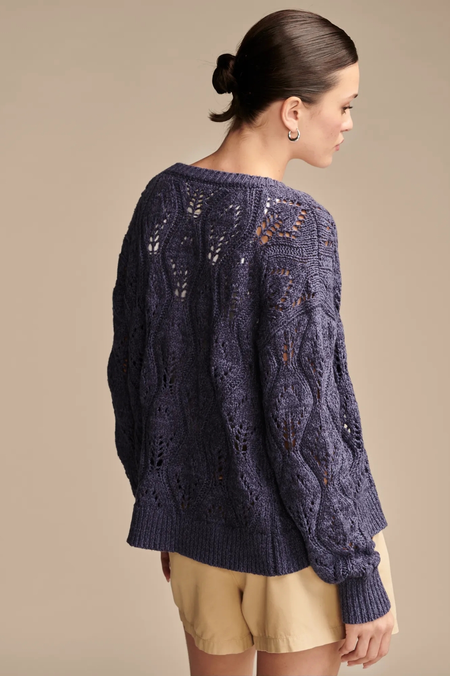 OPEN STITCH BUTTON FRONT CARDIGAN, image 3
