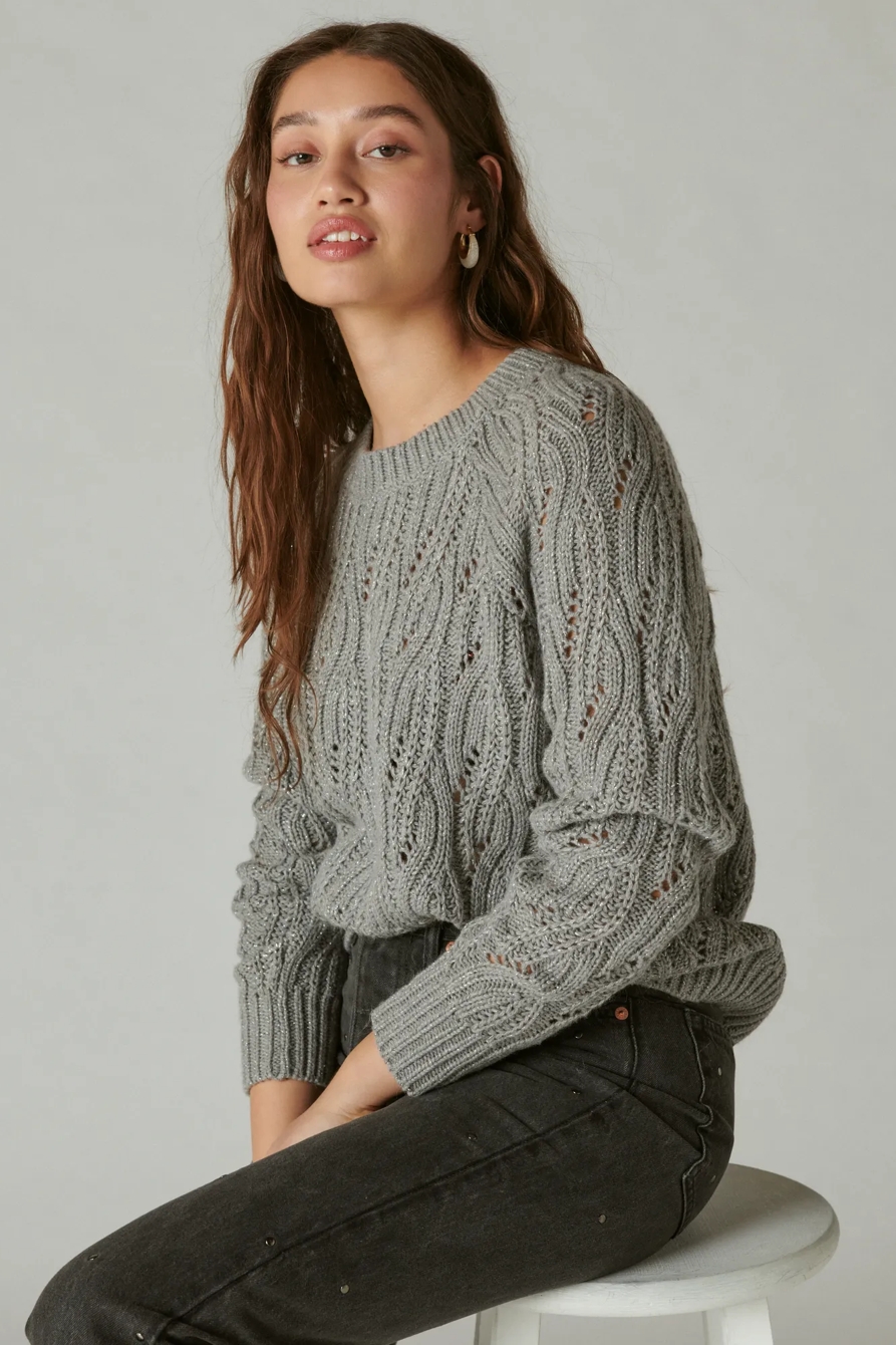 CABLE STITCH SHINE PULLOVER, image 2