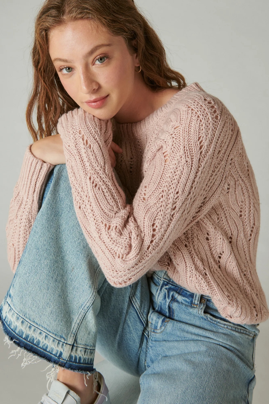 CABLE STITCH SHINE PULLOVER, image 2
