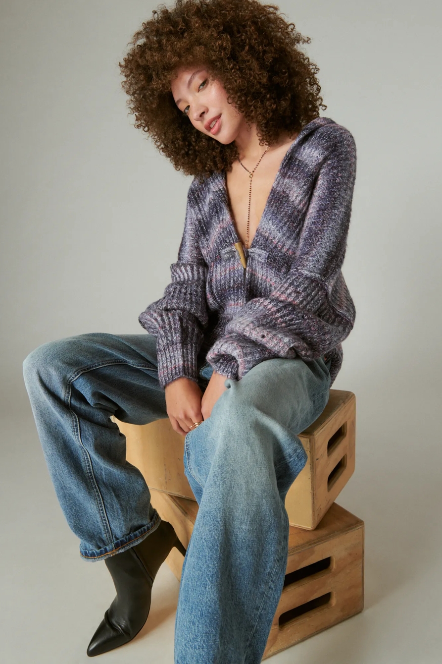 TOGGLE FRONT SPACEDYE CARDIGAN, image 1