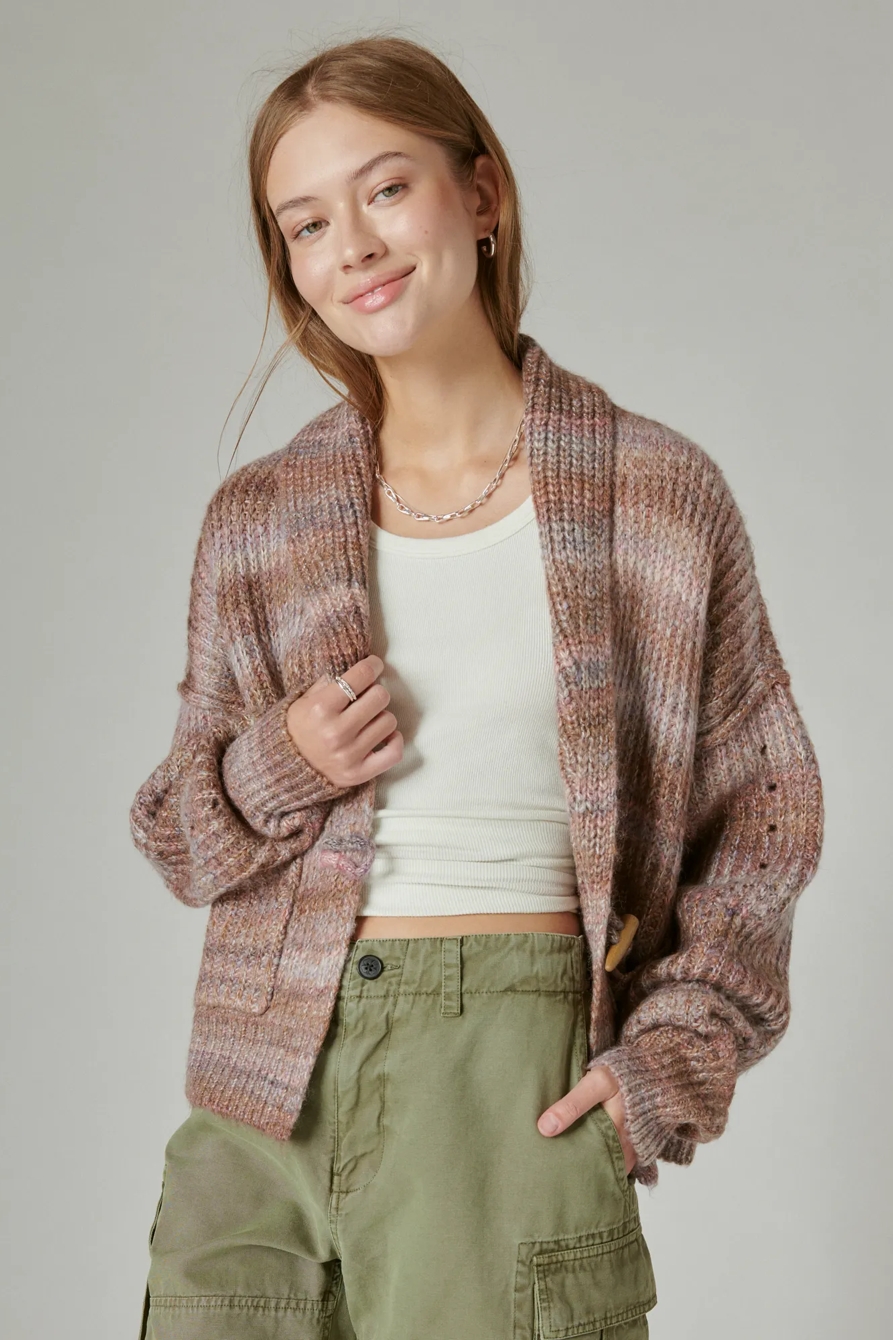 TOGGLE FRONT SPACEDYE CARDIGAN, image 2