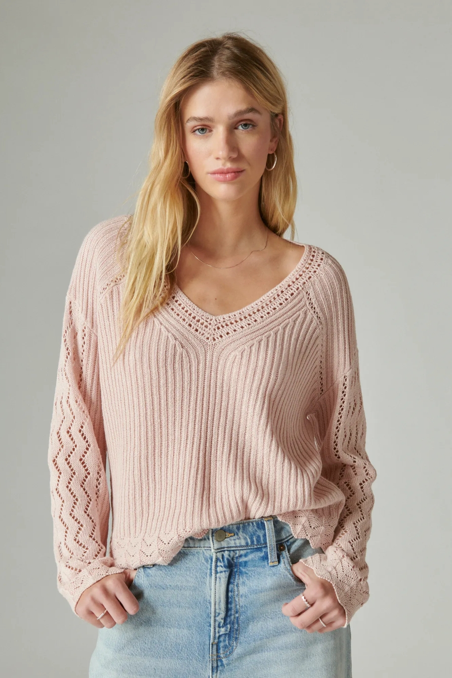 FEMME V NECK PULLOVER SWEATER, image 3