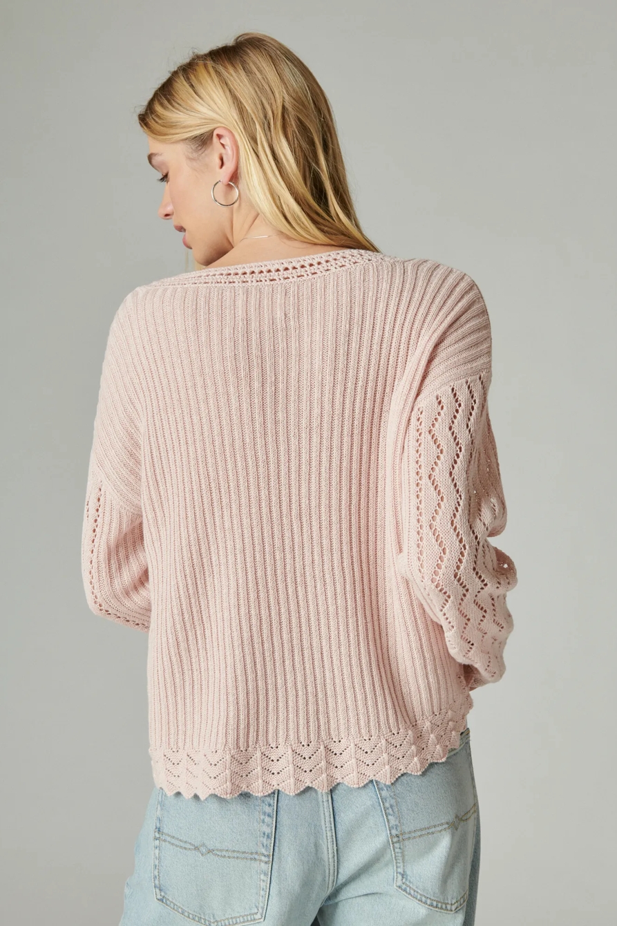 FEMME V NECK PULLOVER SWEATER, image 4