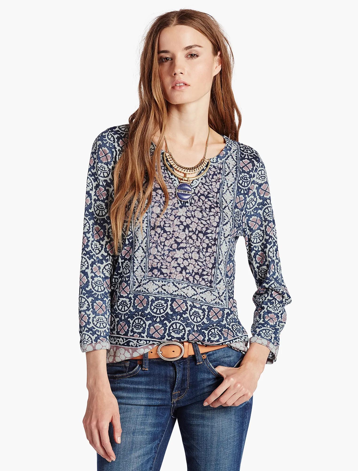 BLOCK FLORAL TOP, image 1