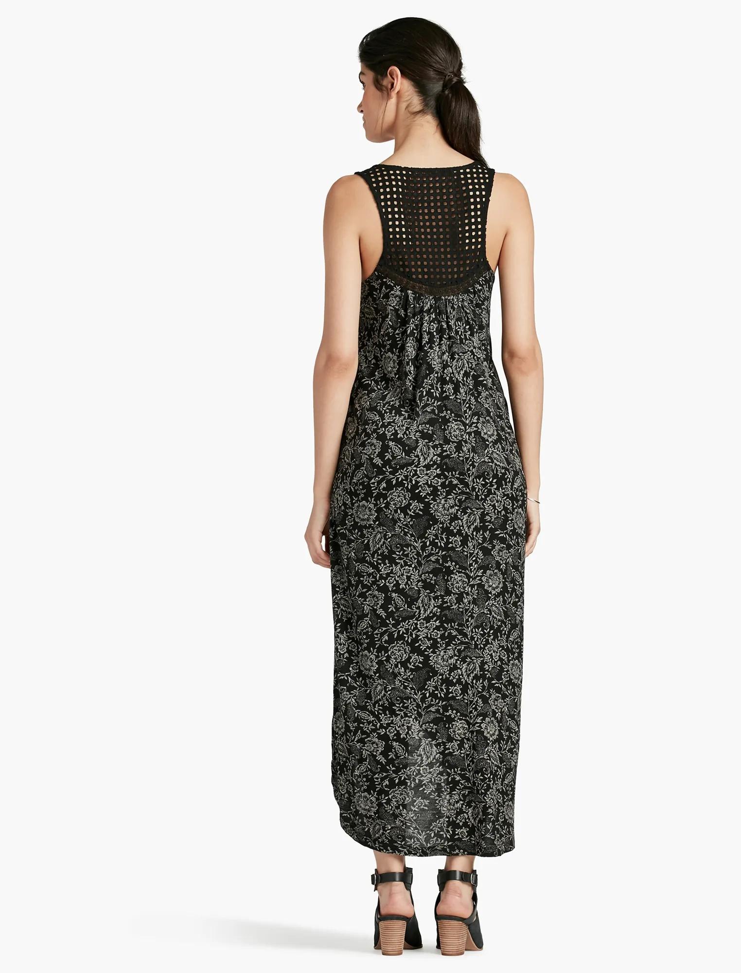 BLACK EYELET KNIT DRESS, image 3