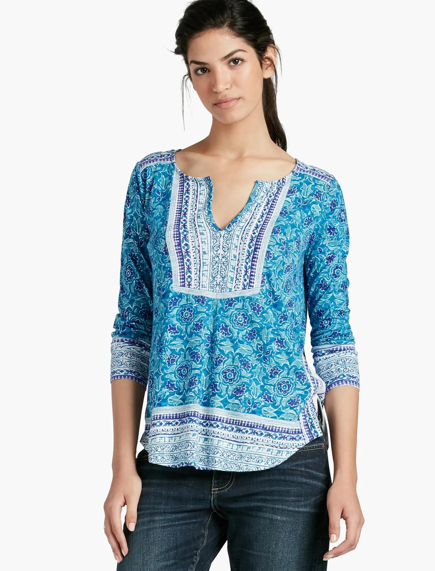 WOODBLOCK FLORAL TOP | Lucky Brand