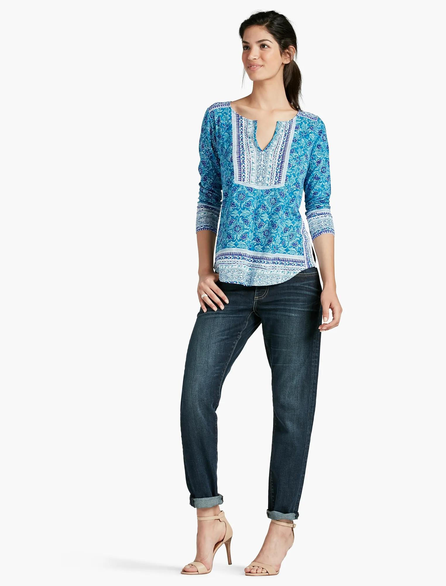 WOODBLOCK FLORAL TOP | Lucky Brand