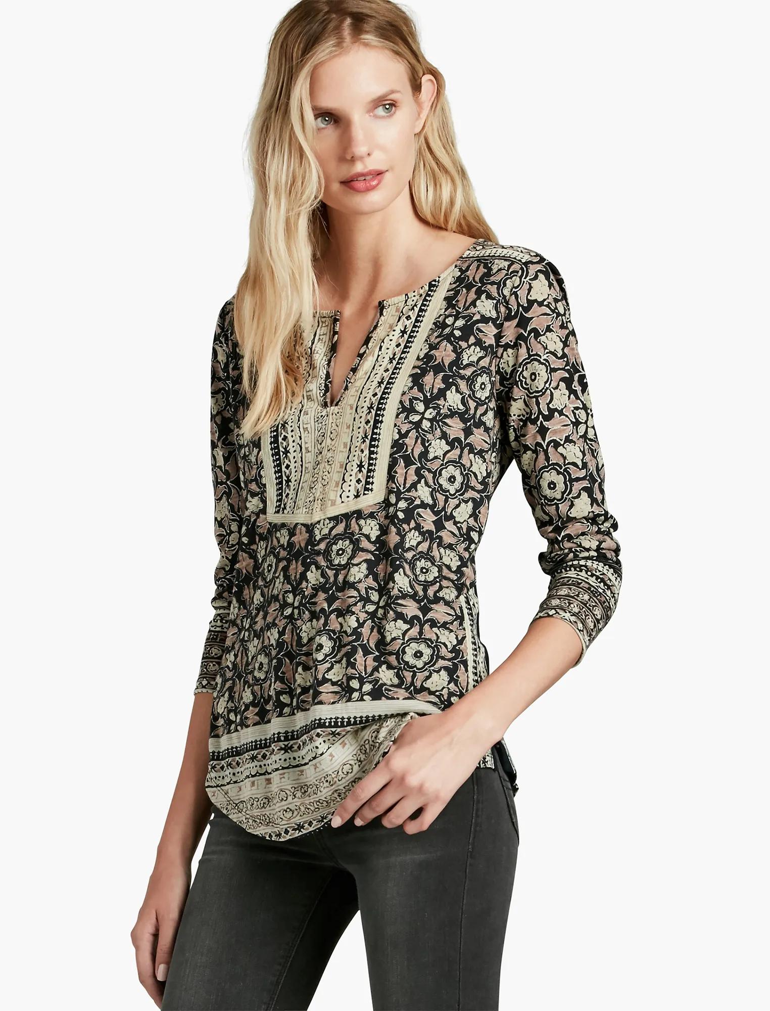 WOODBLOCK FLORAL TOP | Lucky Brand