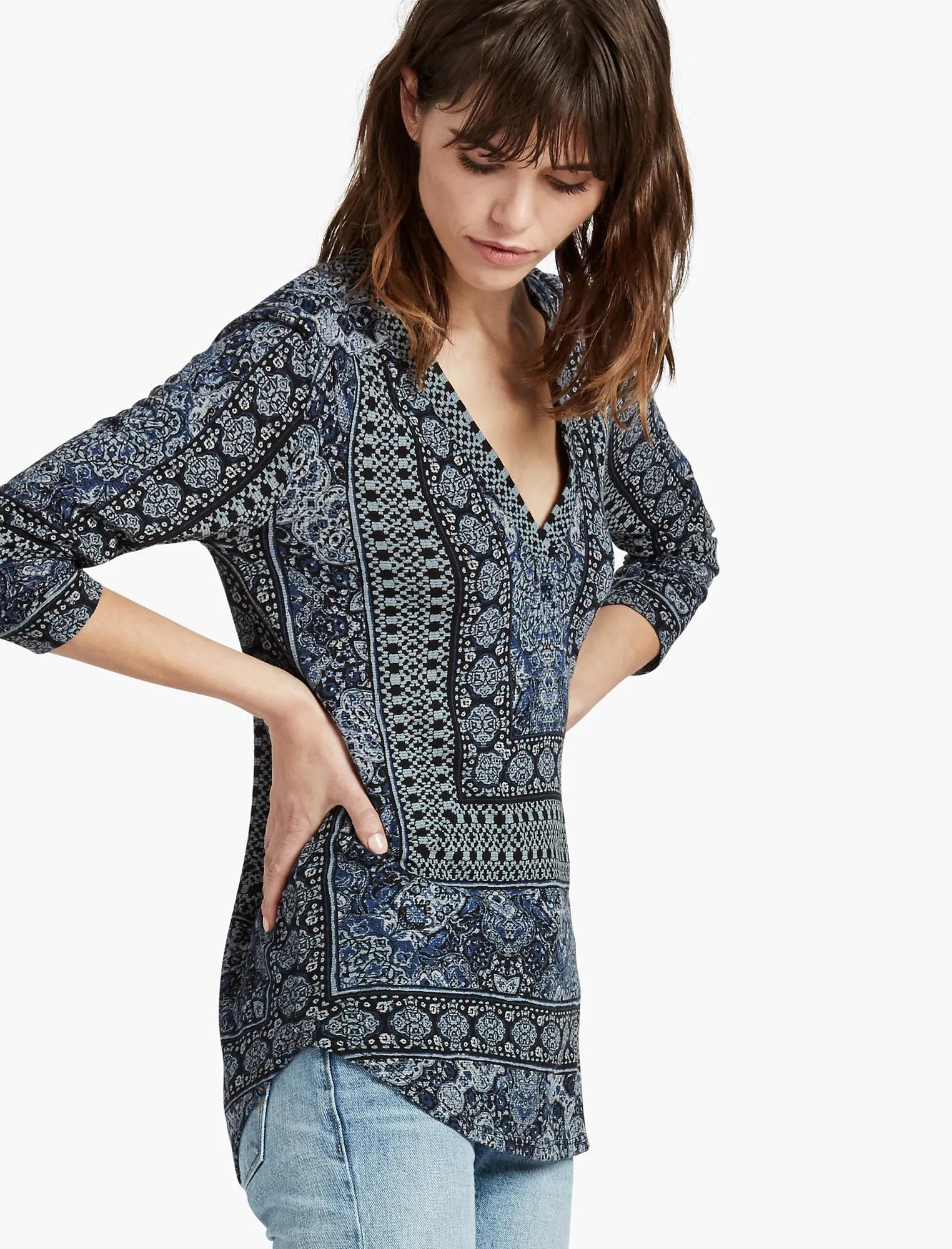 BORDER PRINT TOP, image 1