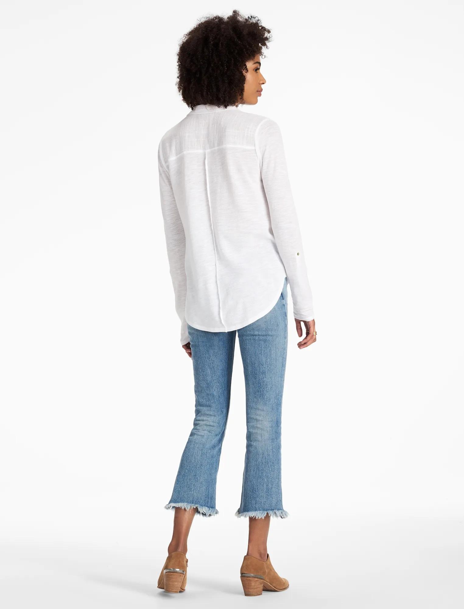 WOVEN GAUZE MIXED TOP, image 3