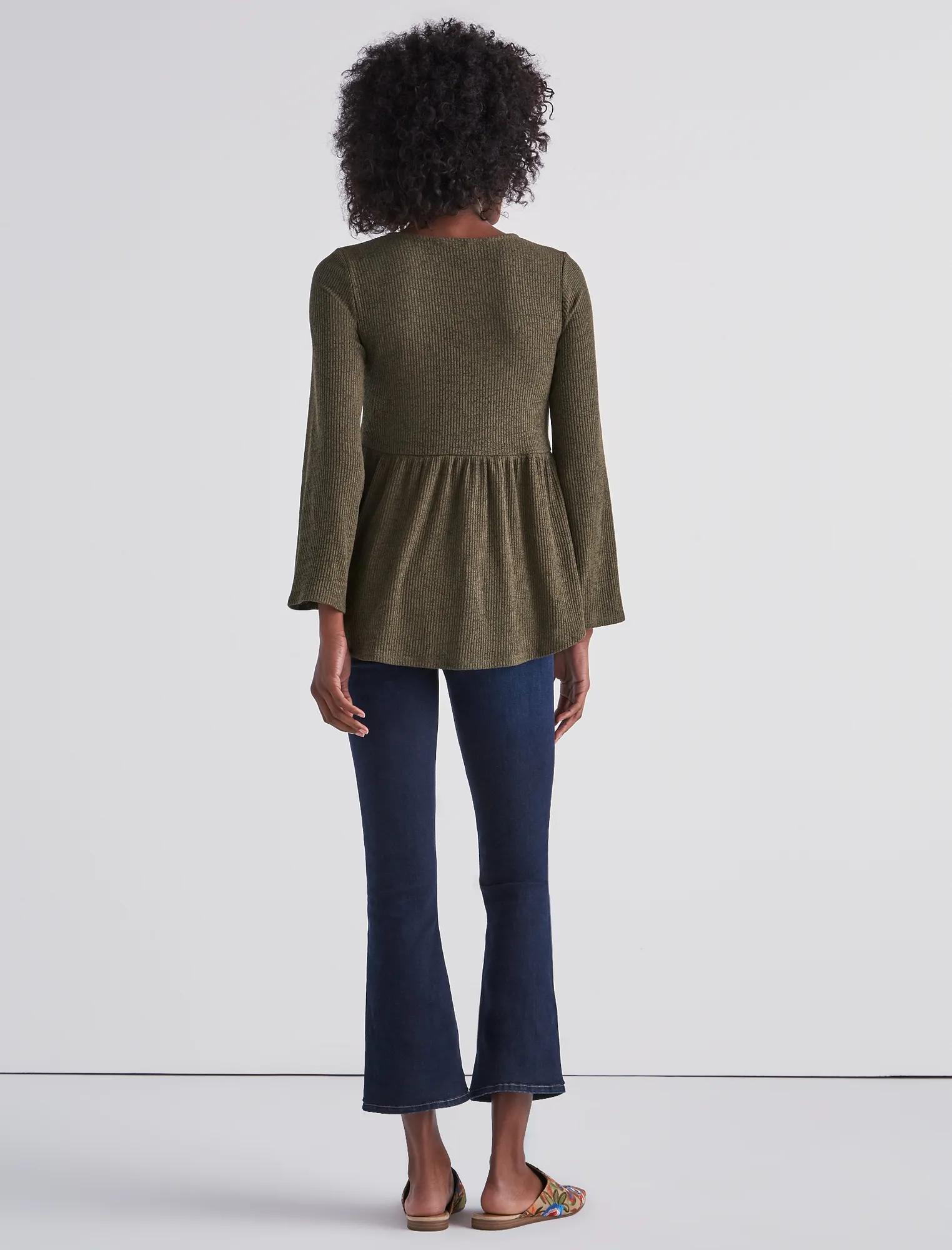 BELL SLEEVE RIBBED TOP, image 3